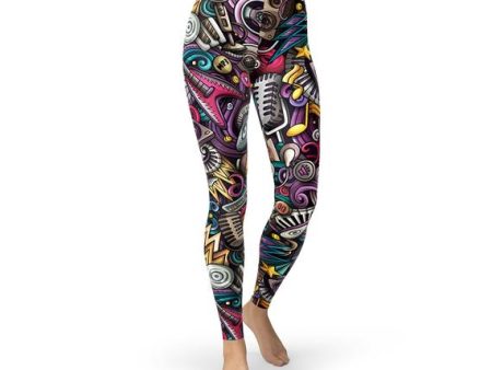 Womens Grunge Rock n Roll Leggings For Sale