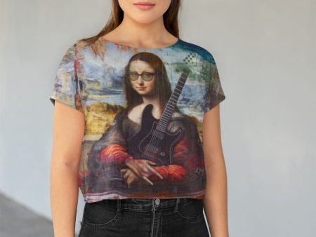 She Rocks All-Over Print Crop Tee Sale