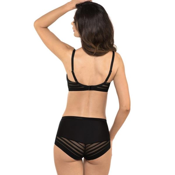 Full Figure Padded Striped Bra Gorteks Luna Black Discount