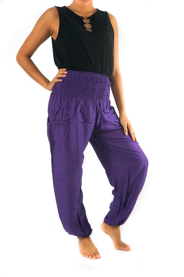 Purple Women Boho Pants Hippie Pants Yoga Pants Harem Online Hot Sale