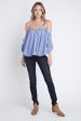 Women s Cold Shoulder Checkered Top For Cheap