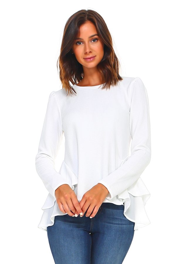 Women s Long Sleeve Ruffle Top Online Sale