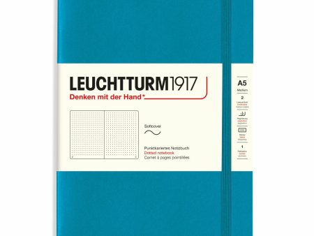 Muistikirja A5 Leuchtturm1917 Soft Dotted Ocean, pehmeäkantinen pistesivut Fashion